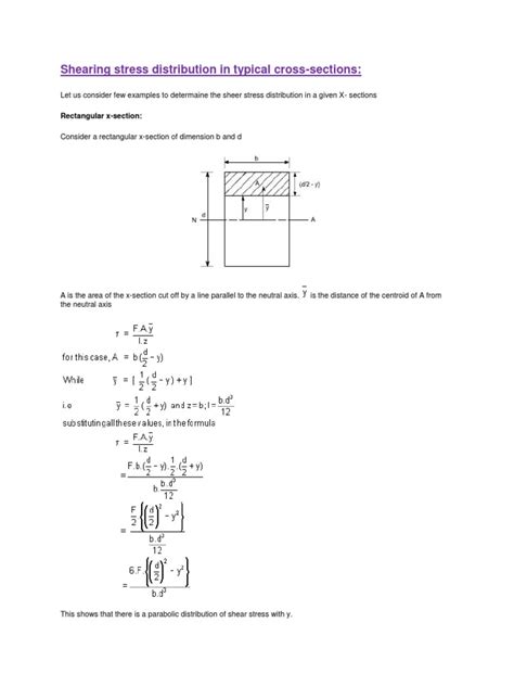 Image result for Shear Stress Distribution in Rectangular Section