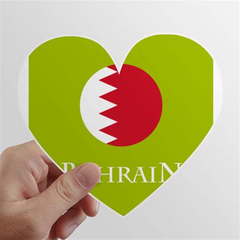 N/A Bahrain Asian Flag Persian Gulf Heart Vinyl Sticker Bicycle Bottle ...