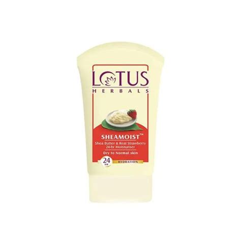 Lotus Herbals SHEAMOIST Shea Butter & Real Strawberry 24hr Moisturiser ...