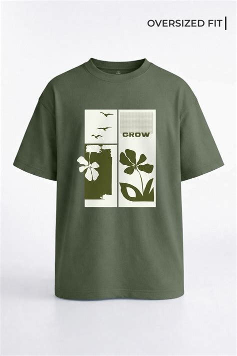 Shop Round Neck Oversized T Shirt Men Online | Grow T Shirt | Nobero