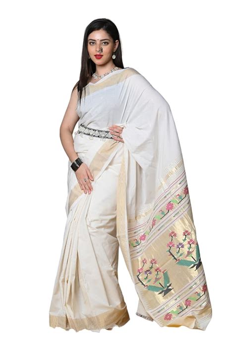 Buy Very Much Indian Rajsi~ Handloom Pure Cotton Paithani With ...