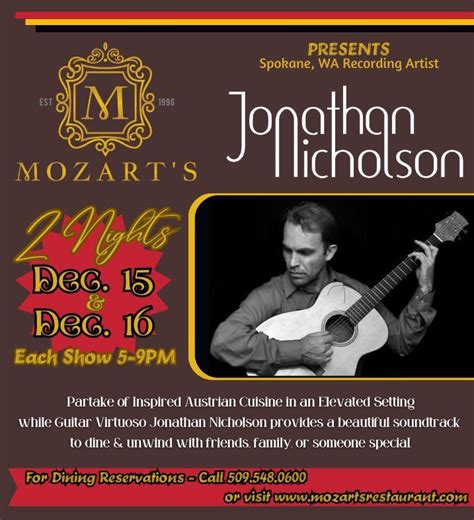 JONATHAN NICHOLSON @ MOZARTS // Special 2-Night Engagement // Guitar ...