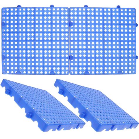 Blue Interlocking Plastic Patio Tiles for Garden with Effective ...