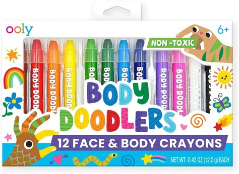 Amazon.com: Ooly Body & Face Paint Crayons, 12 Colors, Skin Safe Paint ...