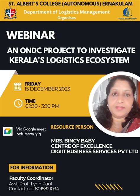 WEBINAR- AN ONDC PROJECT TO INVESTIGATE KERALA’S LOGISTICS ECOSYSYEM ...