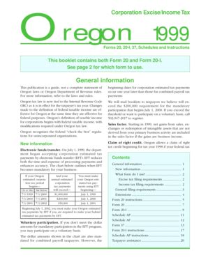 Fillable Online oregon 1999 Instructions for Form 20 & 20-I--Oregon ...
