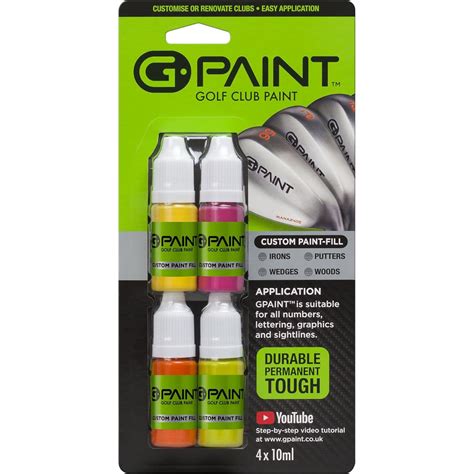 G-Paint Golf Club Paint - 4 Pack (Yellow/Pink/Orange/Green) – TheGolfTrainingAidStore.com