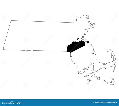 Map Of Norfolk County In Massachusetts State On White Background ...