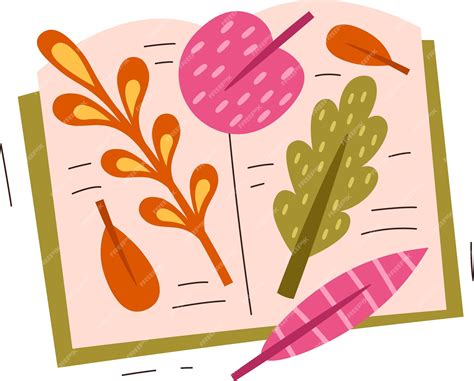 Premium Vector | Book with leaves