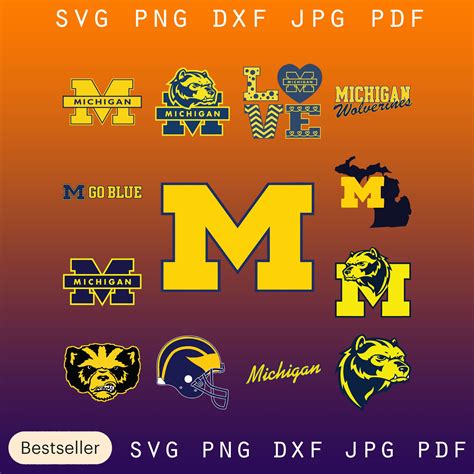 Michigan wolverines Svg, Michigan wolverines clipart, Michigan ...