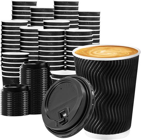 Amazon.com: Lamosi Coffee Cups 12OZ 60 PACK, 12 OZ Cups with Lids, 12 ...