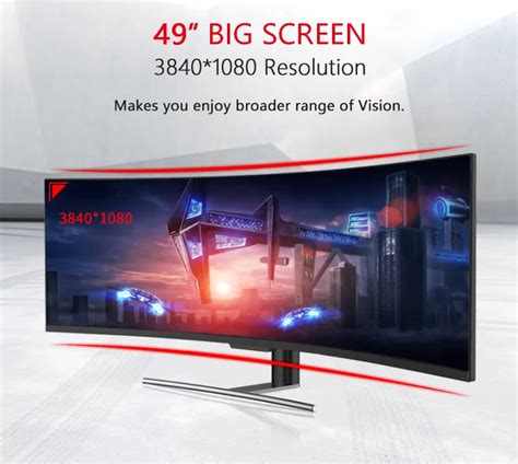 144HZ Led Monitor 49 Inch 4k Curved Computer Gaming Monitor Ultra Wide ...