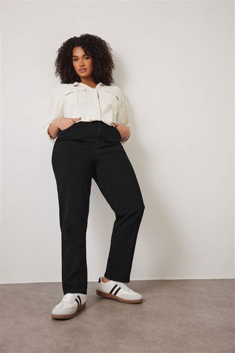 EVANS Plus Size Black Denim Mom Jeans | Evans