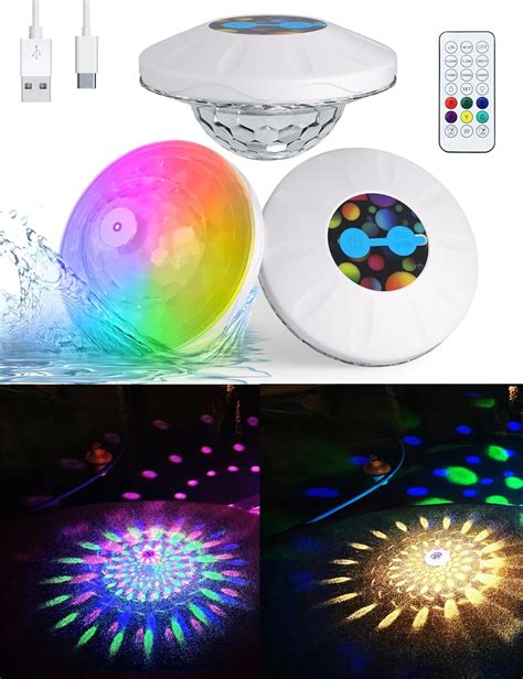 Amazon.com : Solar Pool Lights, Solar Powered Submersible LED Lights ...