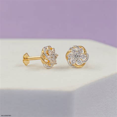 Twisted Knot Cluster Diamond Earrings 9K White Gold – Maiora Diamonds