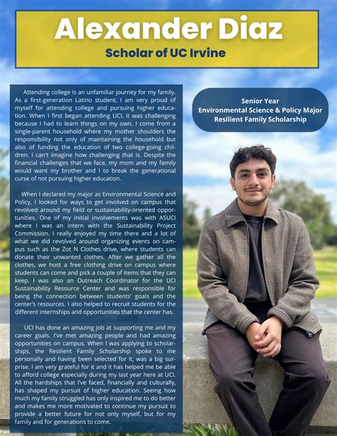 I want to thank the UC Irvine Office of Financial Aid & Scholarships ...