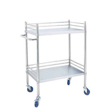 Buy Medical trolley Stainless Steel Medical Cart Double-Layer Trolley ...