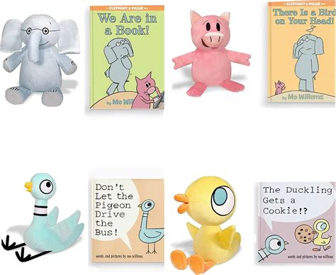 Mo Willems Kohl's Piggie Gerald Duckling Pigeon Plush & 4 12" Book Gift ...