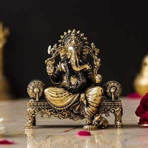 shyam antique creation 4" Ganesh Sitting On Sofa Murti Ganesha Statue ...