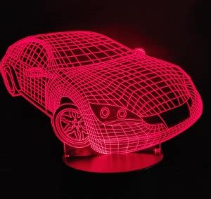 S & S 3D Creative Visualization LED Night Lamp PORSCHE CAR - Plug Base ...