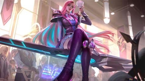 Battle Academia 'Caitlyn' Rose-Quartz Chroma Chinese Skin - League of 8K wallpaper download