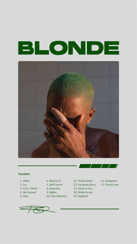 Poster frank ocean blond music 24in x 36in – Artofit