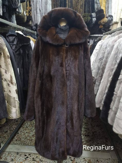 Real Fur/ Genuine Mink Fur Coat/demi Buff Mink Coat/ Real Hooded Mink ...