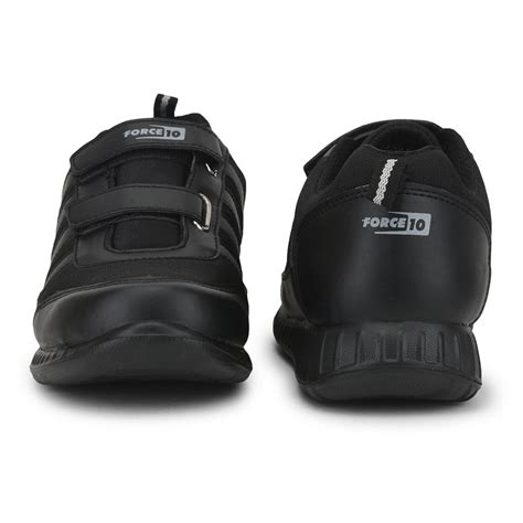 Buy Force 10 Black Non Lacing Uniform School Shoes For Kids 9906-90SV ...