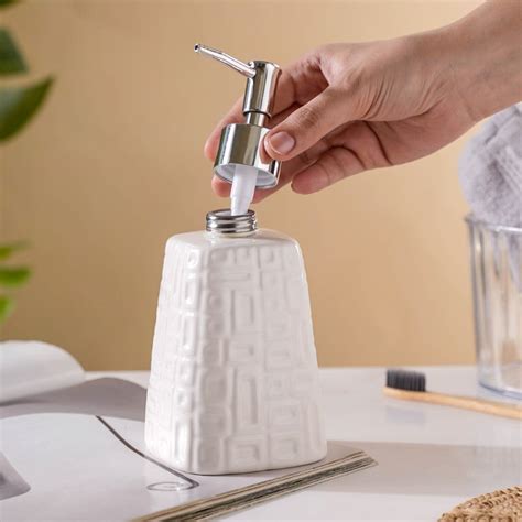Pyramid Textured Ceramic Dispenser White 7 Inch Online - Premium ...