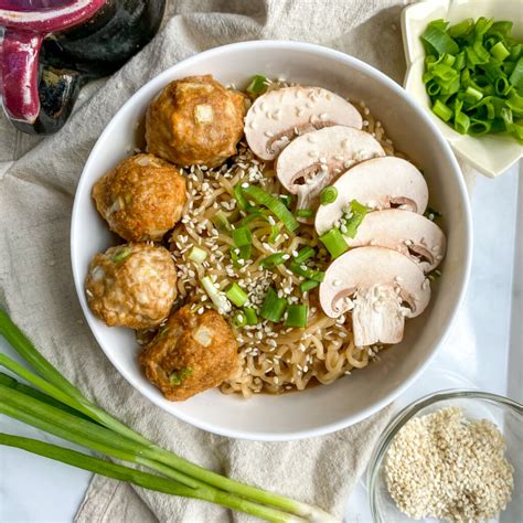 High Protein Meatball Ramen Bowl