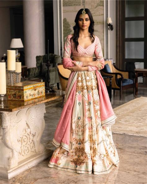Shop for multicoloured printed lehenga set online