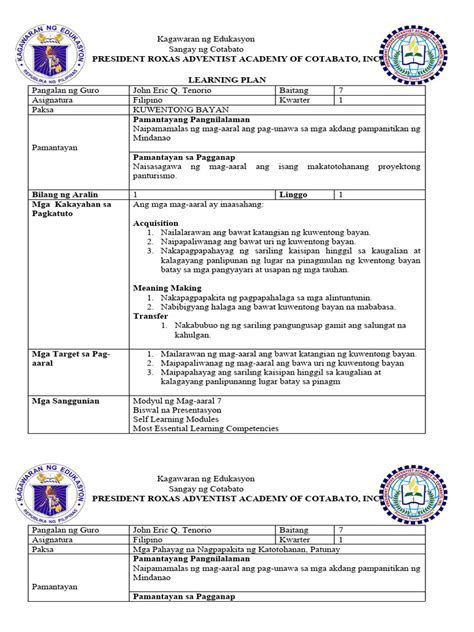 DepEd Learning Program Filipino 的图像结果