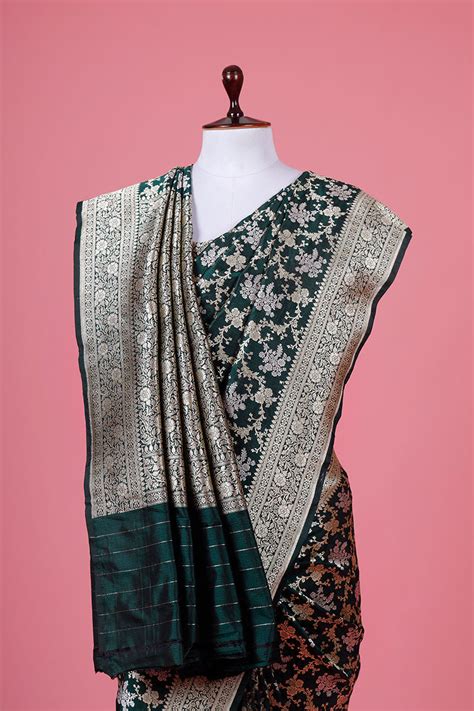 Floral Jaal Handloom Banarasi Silk Sarees – Chinaya Banaras