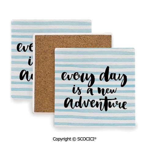 Ceramic Coaster with Cork Mat on The Back Side, Tabletop Protection for ...