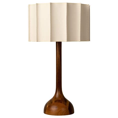 Organic Modern Floor Lamp Natural Wood Handmade Fluted Shade For Sale ...