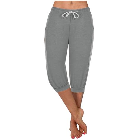 BLVB Capri Sweatpants for Women Casual Loose Workout Running Joggers ...