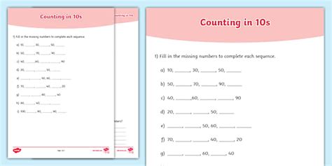 👉 Counting in 10s Worksheet (teacher made) - Twinkl