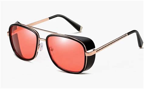 Avengers Tony Stark Retro Iron Man 3 Sunglasses Transparent For Men -S ...