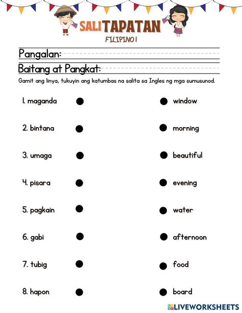 Image result for Be Worksheet Tagalog