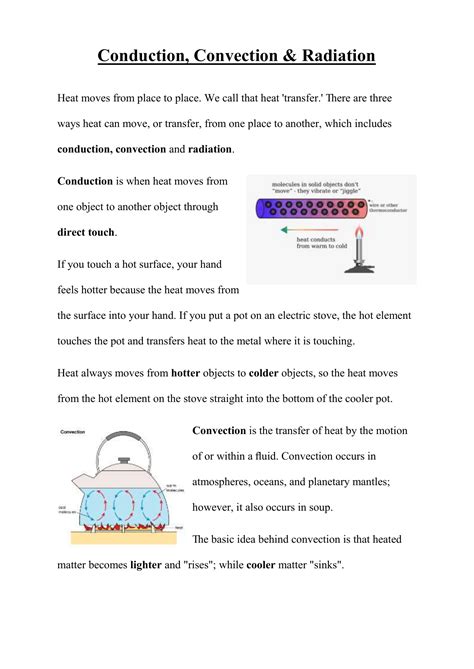 Identifying Conduction Convection And Radiation Worksheet - Free ...