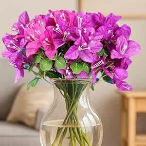 Buy SATYAM KRAFT 12 Pcs Artificial Bougainvillea Glabra Fake Plants for ...