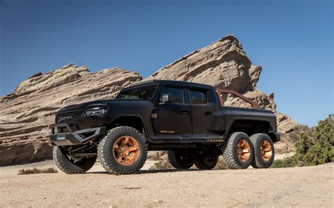 Download wallpaper rock, Bush, pickup, Rezvani, 2020, Hercules 6x6 ...