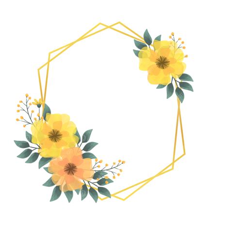 Wedding Frame With Yellow Flower Arrangement, Flower Wedding, Floral ...