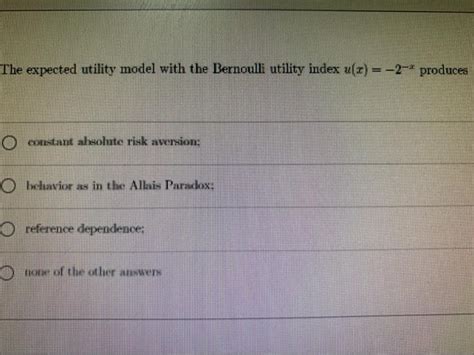 Image result for Bernoulli Expected Utility Function Stat