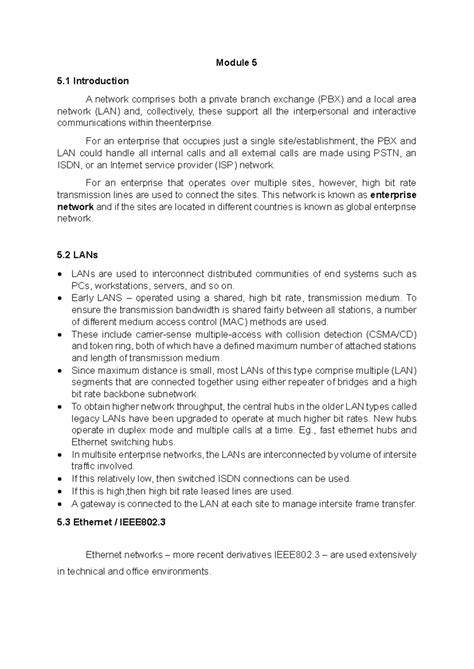 Module 5 - nnn - Module 5 5 Introduction A network comprises both a ...