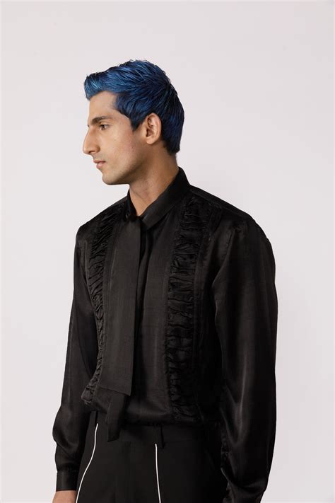 Ruched tie up neck shirt – lineoutline