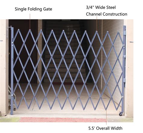 Grey Steel Folding Security Gates For Business Metal Scissor Gate ...