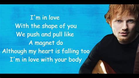 Shape of you (lyrics) - Ed Sheeran - YouTube