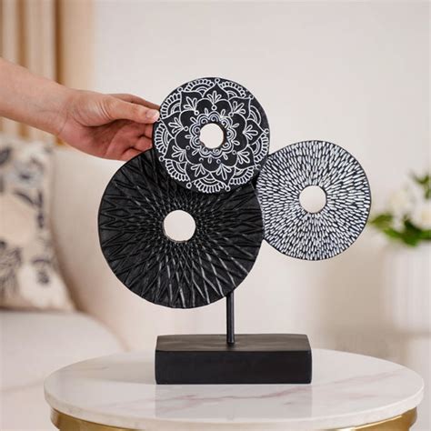 Black Mandala Trio Showpiece Online - Premium Decor Object | Nestasia