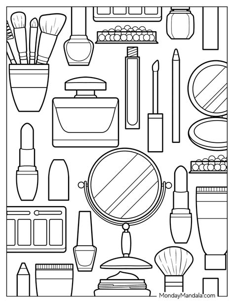 20 Makeup Coloring Pages (Free PDF Printables) in 2024 | Coloring pages, Coloring pages for ...